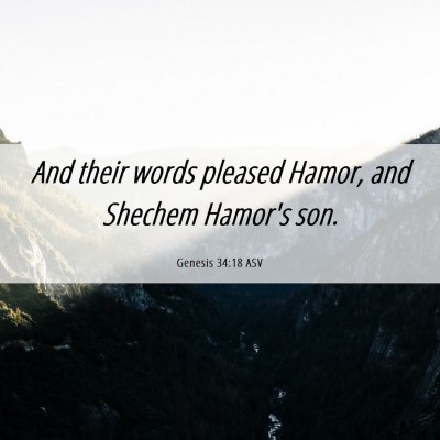 Picture 06 - Genesis 34:18 ASV - And their words pleased Hamor, and Shechem - Bible Verse Picture