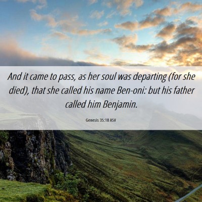Picture 06 - Genesis 35:18 ASV - And it came to pass, as her soul was departing - Bible Verse Picture