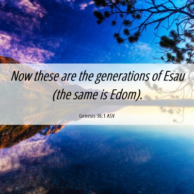 Picture 06 - Genesis 36:1 ASV - Now these are the generations of Esau (the same - Bible Verse Picture