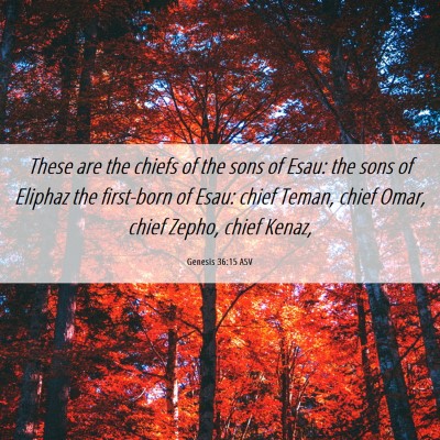 Picture 06 - Genesis 36:15 ASV - These are the chiefs of the sons of Esau: the - Bible Verse Picture