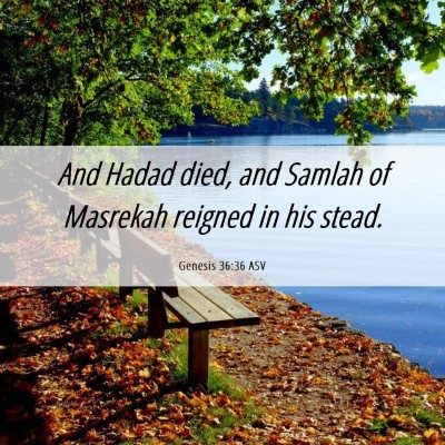 Picture 06 - Genesis 36:36 ASV - And Hadad died, and Samlah of Masrekah reigned in - Bible Verse Picture