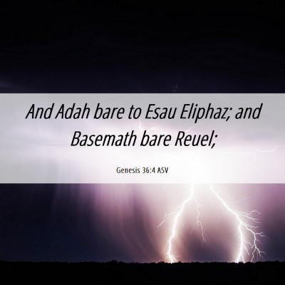 Picture 06 - Genesis 36:4 ASV - And Adah bare to Esau Eliphaz; and Basemath bare - Bible Verse Picture