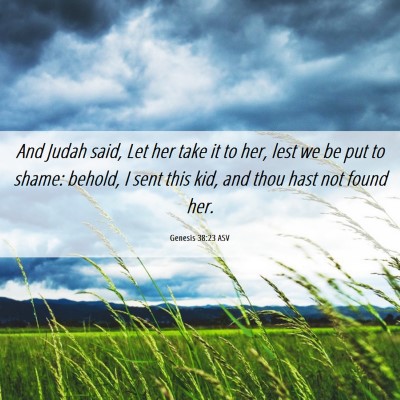 Picture 06 - Genesis 38:23 ASV - And Judah said, Let her take it to her, lest we - Bible Verse Picture