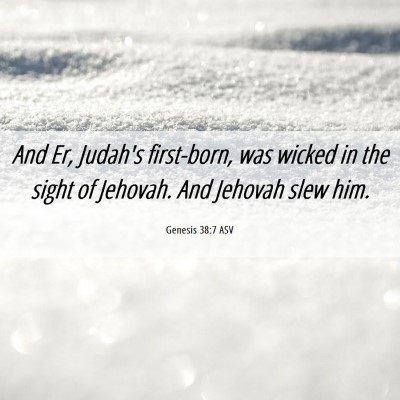 Picture 06 - Genesis 38:7 ASV - And Er, Judah's first-born, was wicked in the - Bible Verse Picture