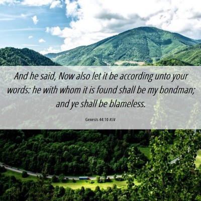 Picture 06 - Genesis 44:10 ASV - And he said, Now also let it be according unto - Bible Verse Picture