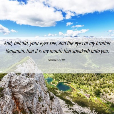 Picture 06 - Genesis 45:12 ASV - And, behold, your eyes see, and the eyes of my - Bible Verse Picture