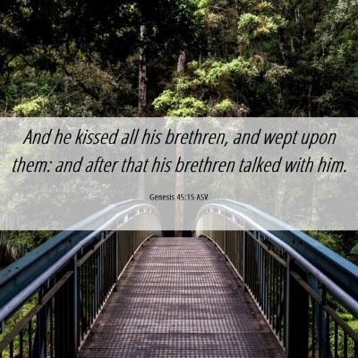 Picture 06 - Genesis 45:15 ASV - And he kissed all his brethren, and wept upon - Bible Verse Picture