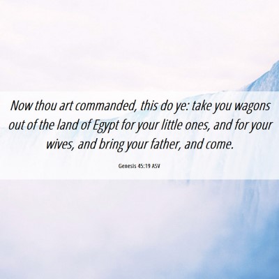 Picture 06 - Genesis 45:19 ASV - Now thou art commanded, this do ye: take you - Bible Verse Picture
