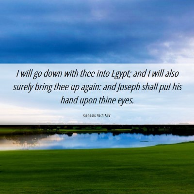 Picture 06 - Genesis 46:4 ASV - I will go down with thee into Egypt; and I will - Bible Verse Picture