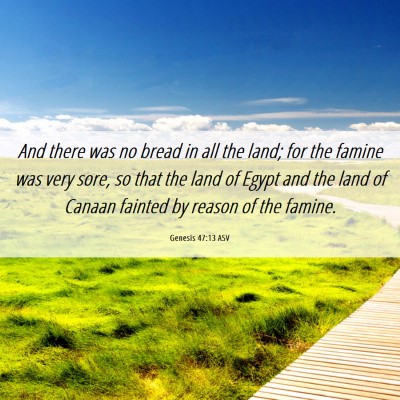 Picture 06 - Genesis 47:13 ASV - And there was no bread in all the land; for the - Bible Verse Picture