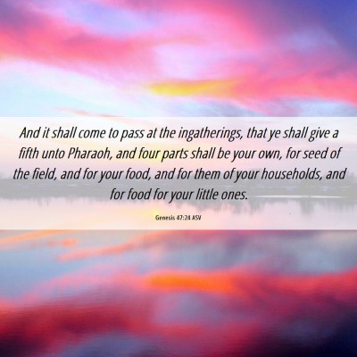 Picture 06 - Genesis 47:24 ASV - And it shall come to pass at the ingatherings, - Bible Verse Picture