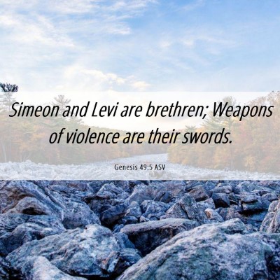 Picture 06 - Genesis 49:5 ASV - Simeon and Levi are brethren; Weapons of violence - Bible Verse Picture