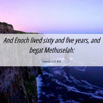 Picture 06 - Genesis 5:21 ASV - And Enoch lived sixty and five years, and begat - Bible Verse Picture