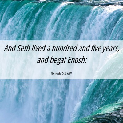 Picture 06 - Genesis 5:6 ASV - And Seth lived a hundred and five years, and - Bible Verse Picture