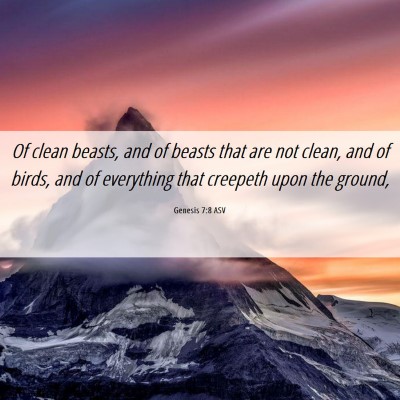 Picture 06 - Genesis 7:8 ASV - Of clean beasts, and of beasts that are not - Bible Verse Picture