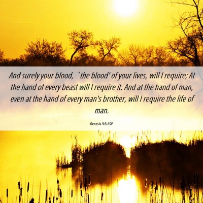 Picture 06 - Genesis 9:5 ASV - And surely your blood, `the blood' of your lives, - Bible Verse Picture