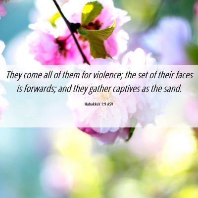 Picture 06 - Habakkuk 1:9 ASV - They come all of them for violence; the set of - Bible Verse Picture