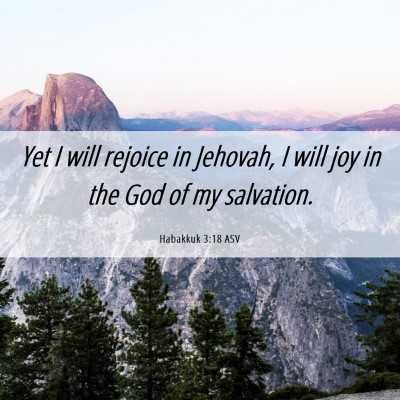 Picture 06 - Habakkuk 3:18 ASV - Yet I will rejoice in Jehovah, I will joy in the - Bible Verse Picture