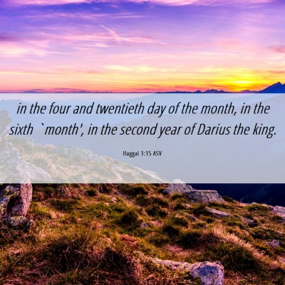 Picture 06 - Haggai 1:15 ASV - in the four and twentieth day of the month, in - Bible Verse Picture