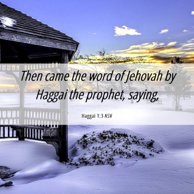 Picture 06 - Haggai 1:3 ASV - Then came the word of Jehovah by Haggai the - Bible Verse Picture