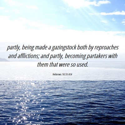 Picture 06 - Hebrews 10:33 ASV - partly, being made a gazingstock both by - Bible Verse Picture
