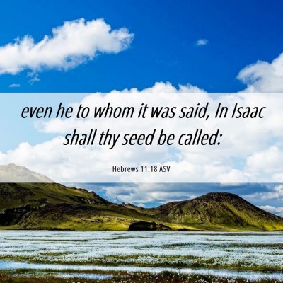 Picture 06 - Hebrews 11:18 ASV - even he to whom it was said, In Isaac shall thy - Bible Verse Picture