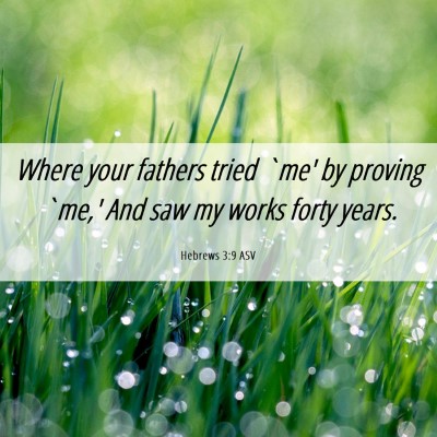 Picture 06 - Hebrews 3:9 ASV - Where your fathers tried `me' by proving `me,' - Bible Verse Picture