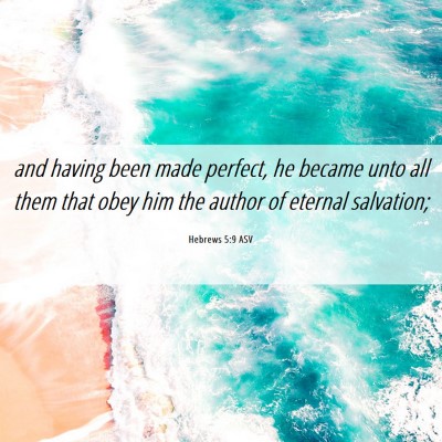 Picture 06 - Hebrews 5:9 ASV - and having been made perfect, he became unto all - Bible Verse Picture