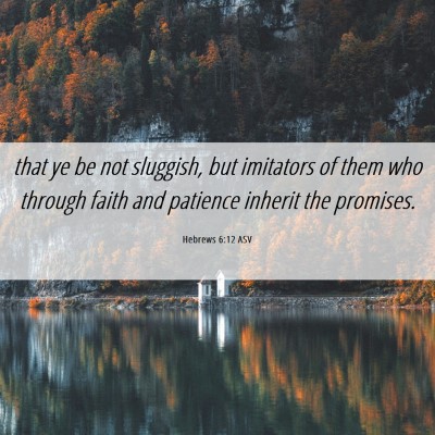 Picture 06 - Hebrews 6:12 ASV - that ye be not sluggish, but imitators of them - Bible Verse Picture