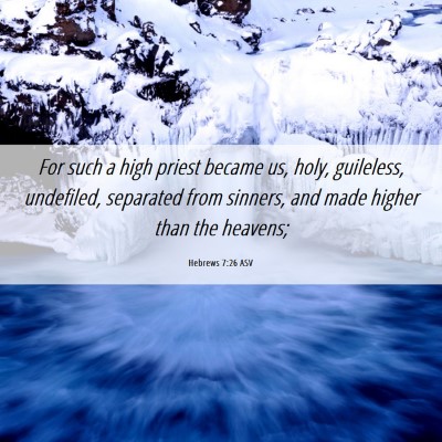 Picture 06 - Hebrews 7:26 ASV - For such a high priest became us, holy, - Bible Verse Picture