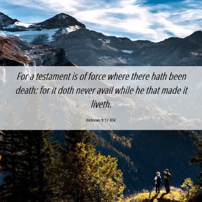 Picture 06 - Hebrews 9:17 ASV - For a testament is of force where there hath been - Bible Verse Picture