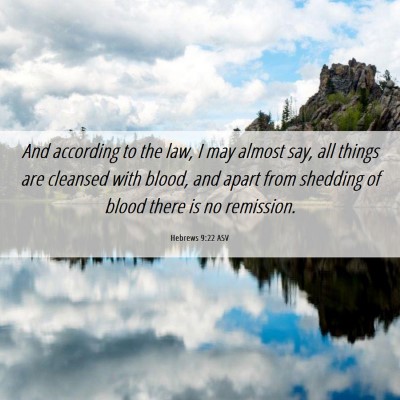 Picture 06 - Hebrews 9:22 ASV - And according to the law, I may almost say, all - Bible Verse Picture