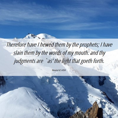 Picture 06 - Hosea 6:5 ASV - Therefore have I hewed them by the prophets; I - Bible Verse Picture