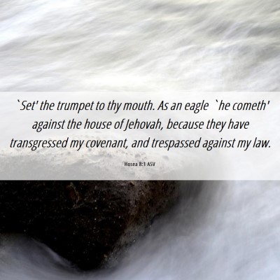 Picture 06 - Hosea 8:1 ASV - `Set' the trumpet to thy mouth. As an eagle `he - Bible Verse Picture