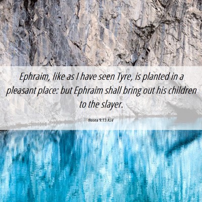 Picture 06 - Hosea 9:13 ASV - Ephraim, like as I have seen Tyre, is planted in - Bible Verse Picture