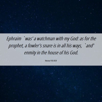 Picture 06 - Hosea 9:8 ASV - Ephraim `was' a watchman with my God: as for the - Bible Verse Picture
