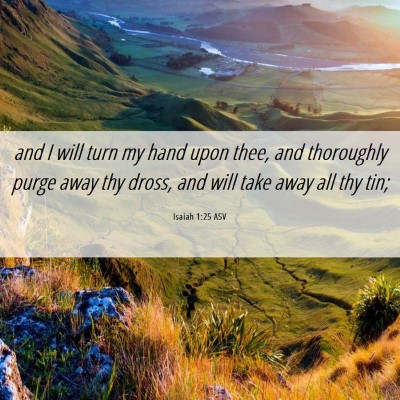 Picture 06 - Isaiah 1:25 ASV - and I will turn my hand upon thee, and thoroughly - Bible Verse Picture