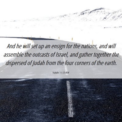Picture 06 - Isaiah 11:12 ASV - And he will set up an ensign for the nations, and - Bible Verse Picture