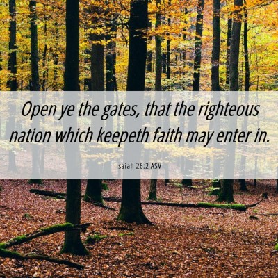 Picture 06 - Isaiah 26:2 ASV - Open ye the gates, that the righteous nation - Bible Verse Picture