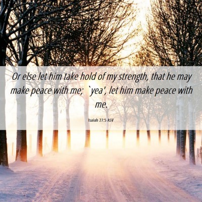 Picture 06 - Isaiah 27:5 ASV - Or else let him take hold of my strength, that he - Bible Verse Picture