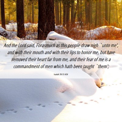 Picture 06 - Isaiah 29:13 ASV - And the Lord said, Forasmuch as this people draw - Bible Verse Picture