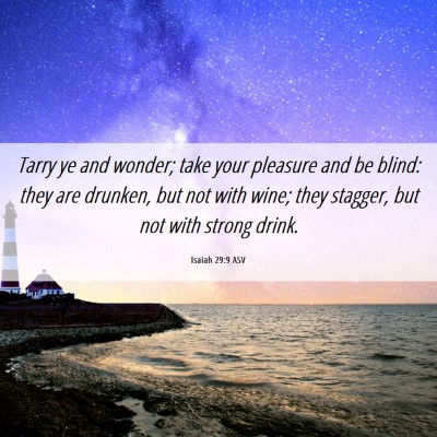 Picture 06 - Isaiah 29:9 ASV - Tarry ye and wonder; take your pleasure and be - Bible Verse Picture