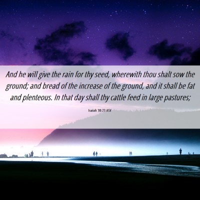 Picture 06 - Isaiah 30:23 ASV - And he will give the rain for thy seed, wherewith - Bible Verse Picture
