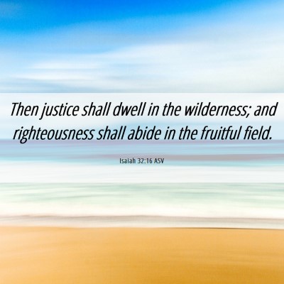 Picture 06 - Isaiah 32:16 ASV - Then justice shall dwell in the wilderness; and - Bible Verse Picture