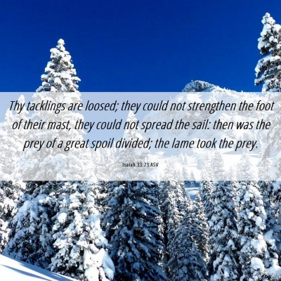 Picture 06 - Isaiah 33:23 ASV - Thy tacklings are loosed; they could not - Bible Verse Picture