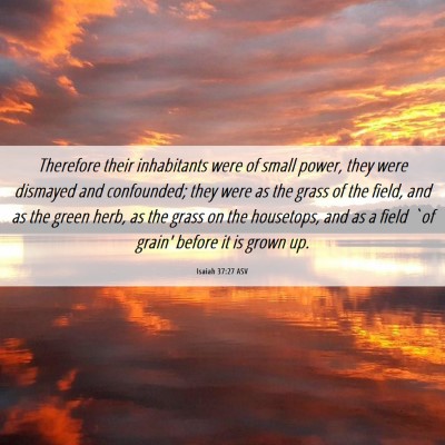 Picture 06 - Isaiah 37:27 ASV - Therefore their inhabitants were of small power, - Bible Verse Picture
