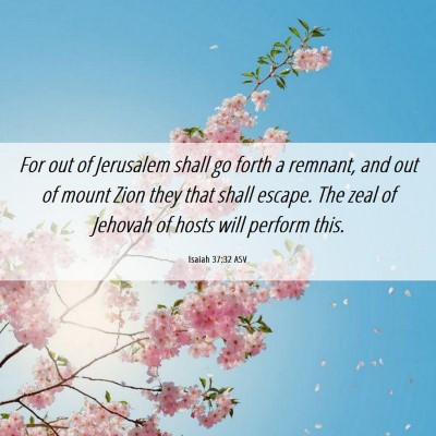 Picture 06 - Isaiah 37:32 ASV - For out of Jerusalem shall go forth a remnant, - Bible Verse Picture