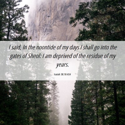 Picture 06 - Isaiah 38:10 ASV - I said, In the noontide of my days I shall go - Bible Verse Picture
