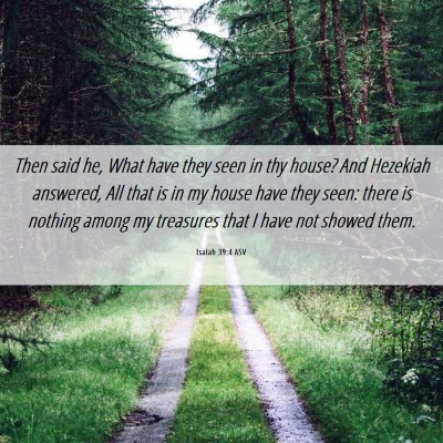 Picture 06 - Isaiah 39:4 ASV - Then said he, What have they seen in thy house? - Bible Verse Picture