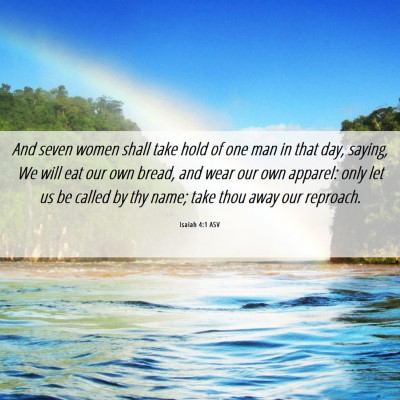 Picture 06 - Isaiah 4:1 ASV - And seven women shall take hold of one man in - Bible Verse Picture